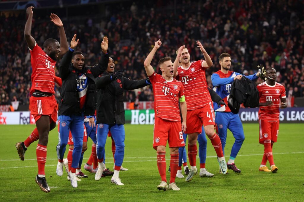 Bayern Munich celebrated after beating PSG