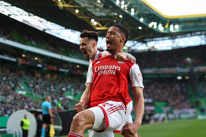 William Saliba scored the opener against Sporting