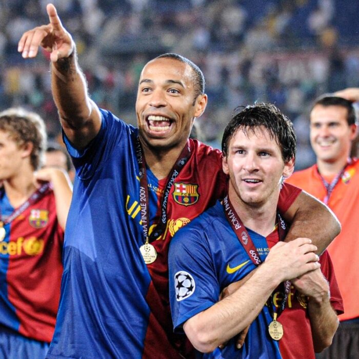 Messi played alongside Henry at Barcelona