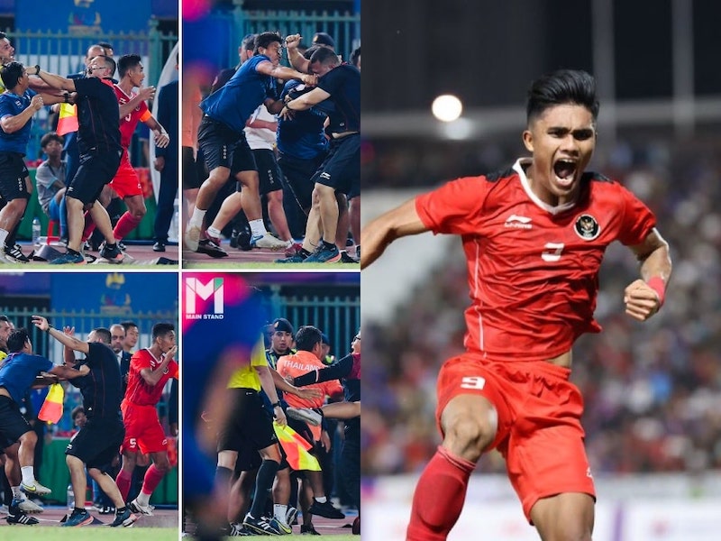 Hỗn chiến trong trận chung kết SEA Games giữa Indonesia & Thái Lan