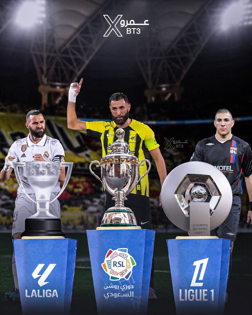 Benzema vô địch giải quốc gia ở ba đội bóng khác nhau
