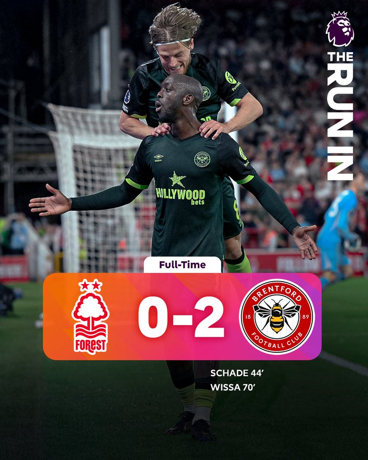 Nottingham Forest 0-2 Brentford