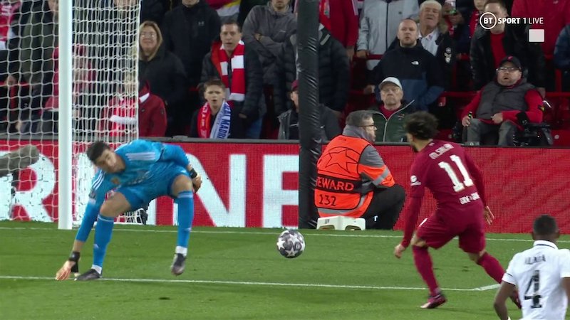 Courtois mistake led to Liverpool second goal