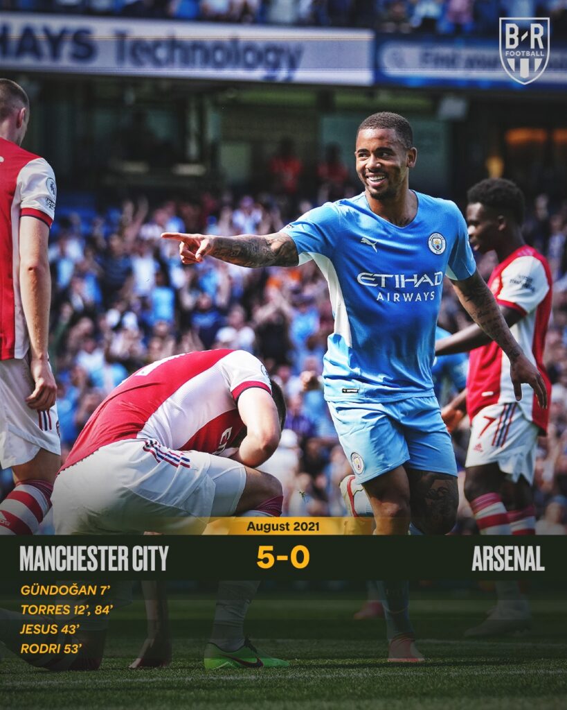 Man City 5-0 Asenal 2021