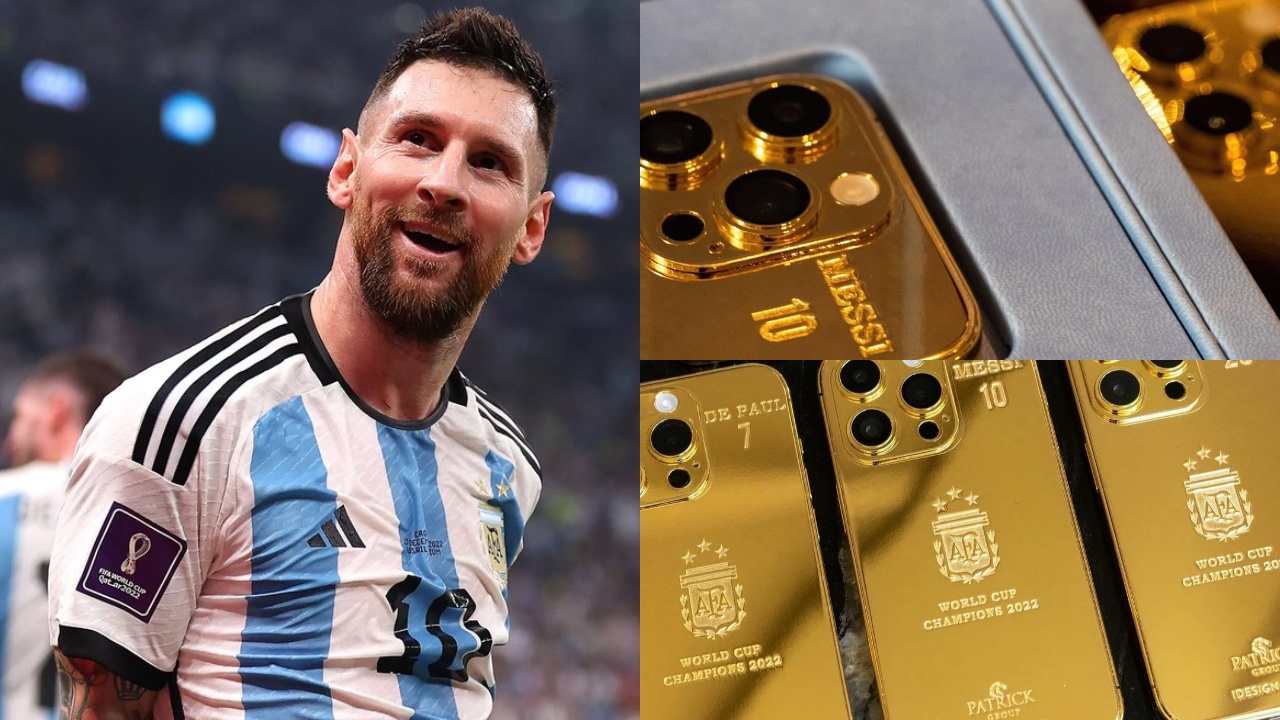 Messi giving gold iphones for teammates