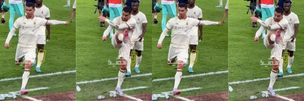 Ronaldo kicked bottle in anger