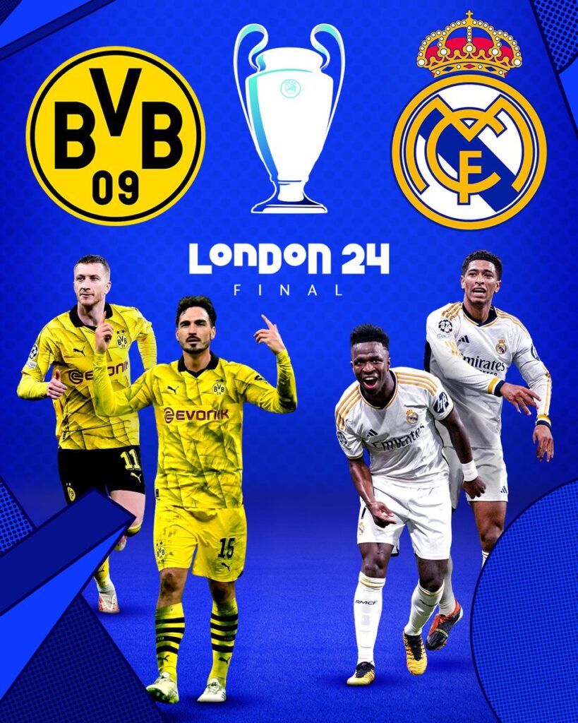 Dortmund will face Real Madrid in the Champions League final 23:24