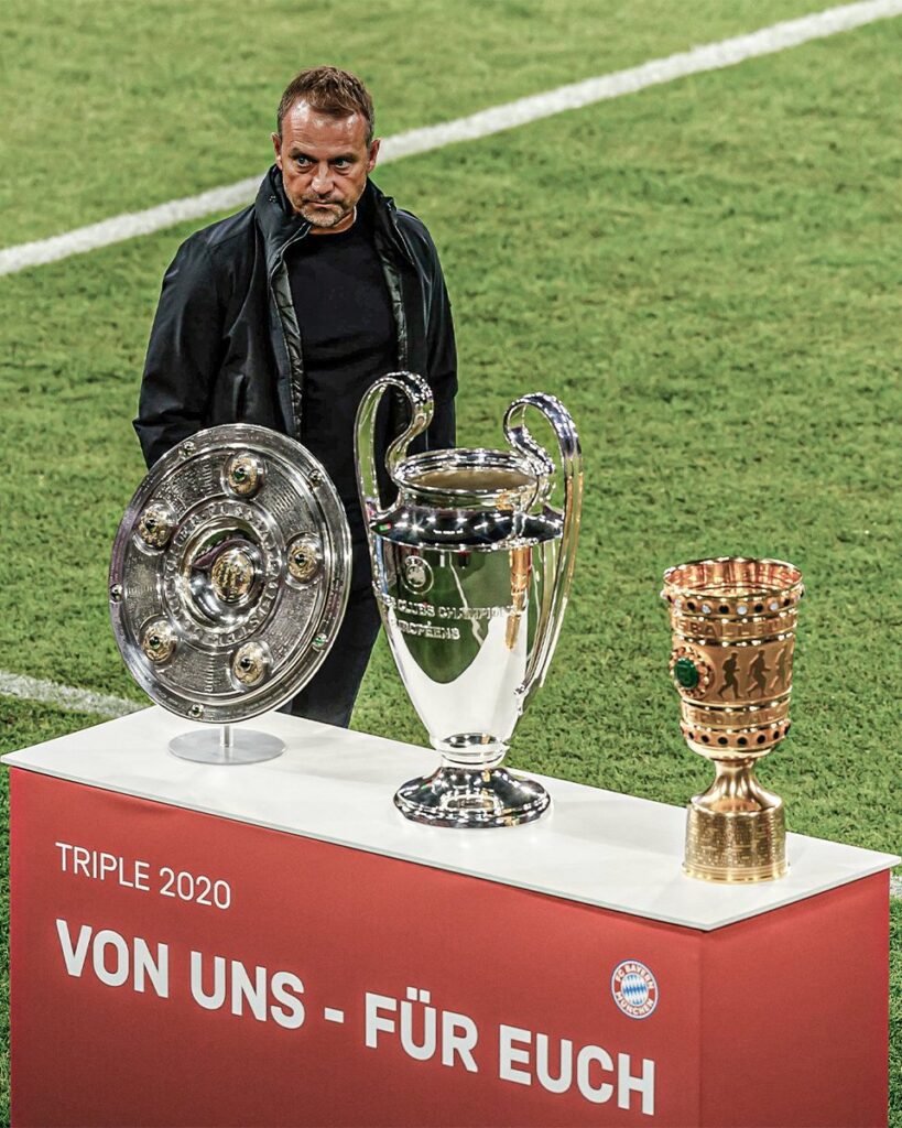 Flick won the treble with Bayern Munich