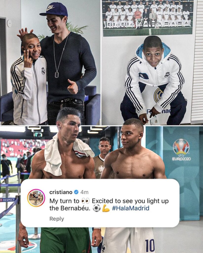 Cristiano Ronaldo has broke the record for the MOST LIKED social media comment ever, with 4.7M+ likes on Kylian Mbappé’s Real Madrid post