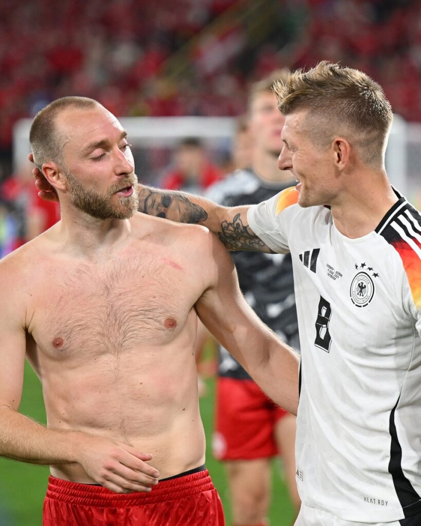 Toni Kroos shared a moment with Christian Eriksen after the game