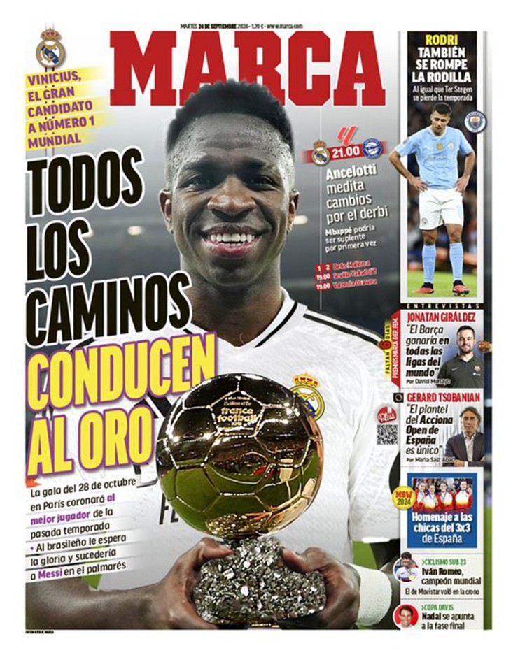 Marca stated that Vinicius Jr already won the Ballon d'Or 2024