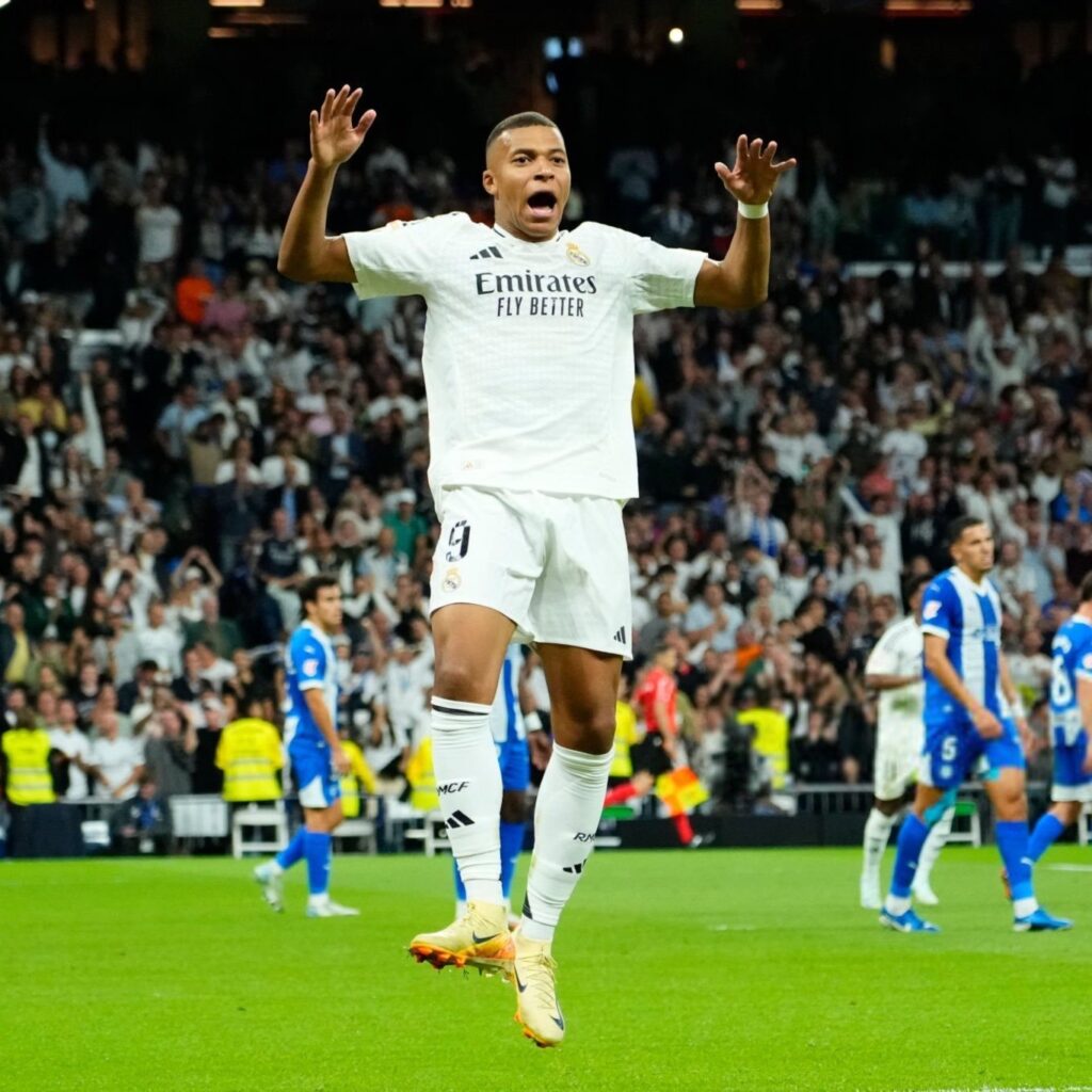 Mbappe scored during Real Madrid game against Alaves at La Liga