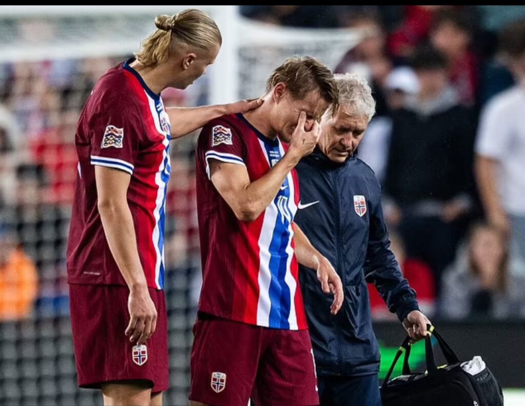 Odegaard injured and was forced off in tears