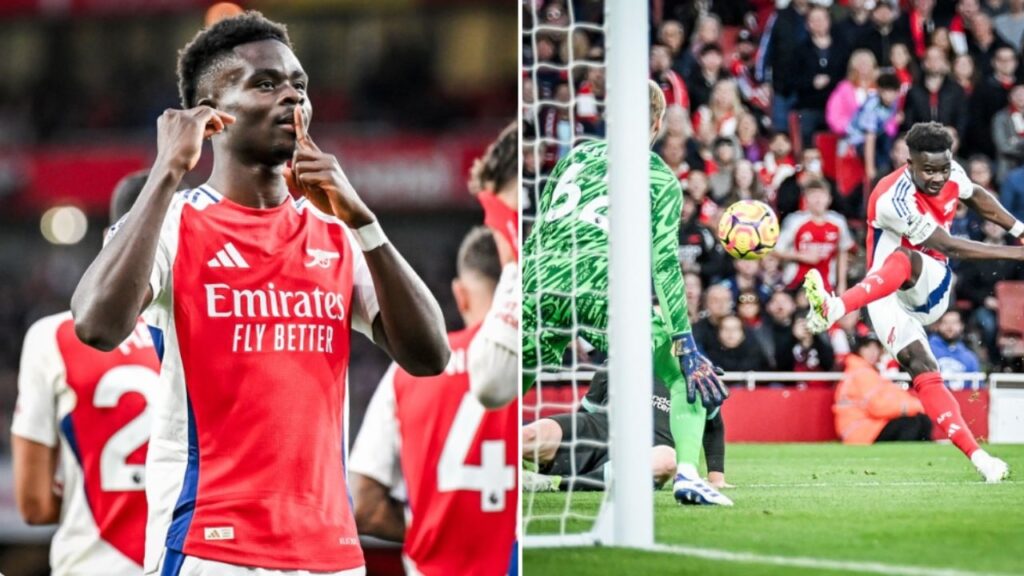 Saka scored as Arsenal took the lead against Liverpool at Emirates-min