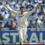 Mitchell Satner, in white uniform, celebrates in the Black Caps' Test against India. Satner ready for 'different' Test in Mumbai after Black Caps' win