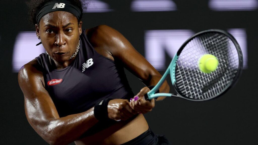 Coco Gauff, in black, is out to chase more Grand Slams after having a taste of it in 2023