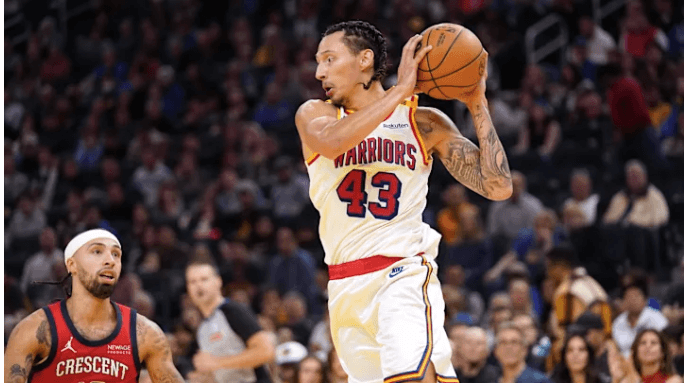 Golden State guard Lindy Waters III protects the ball in a match against the New Orleans Pelicans. Waters' exploits prompt Kerr to expand Warriors' rotation to 13