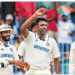 Ravichandran Ashwin (middle) acknowledges the cheers from the crowd and his teammates in a recent match in file photo. Ashwin retires from India duties, to focus on domestic cricket