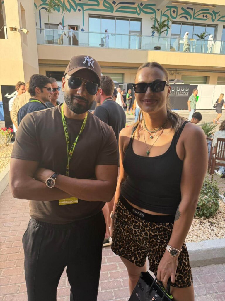 Belarus' women's world No.1 Aryna Sabalenka (right) was joined by English fashion retailer and businessman Umar Kamani in Abu Dhabi on Sunday. Sinner, Sabalenka lead tennis stars' visit at Abu Dhabi Grand Prix