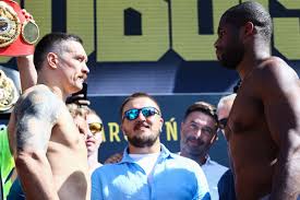 Oleksandr Usyk (left) faced Daniel Dubois (right) in a staredown leading to their first fight in August 2023. Dubois vows to 'put a stop' to Usyk's win streak over British fighters