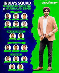 India spinner Harbhajan (right) is featured with the 15 names included in India's 15-man lineup for Champions Trophy 2025. Harbhajan names India's 15-man lineup; Jadeja, Rahul out