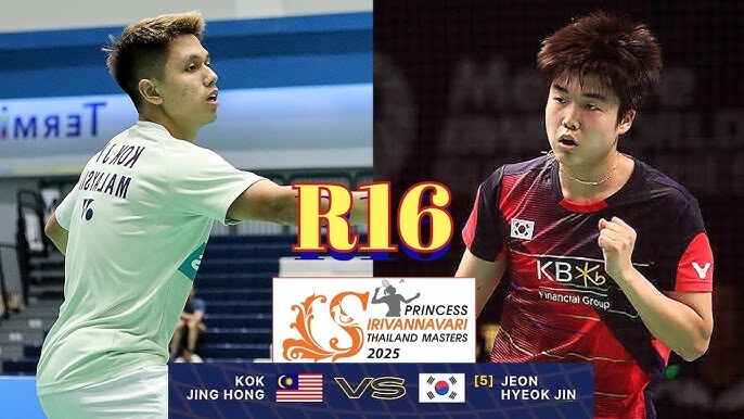 South Korea's Jeon Hyeok Jin and Malaysia's Jacky Kok were matched against each other in a round-of-16 match in Bangkok on Thursday. Jeon ousts Jacky in Thailand Masters 2025