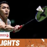 Thailand's Kunlavut Vitidsarn returns a shot in his men's singles final against Indonesia's Jonatan Christie on Sunday. Kunlvaut stuns Christie for Indonesia Masters title