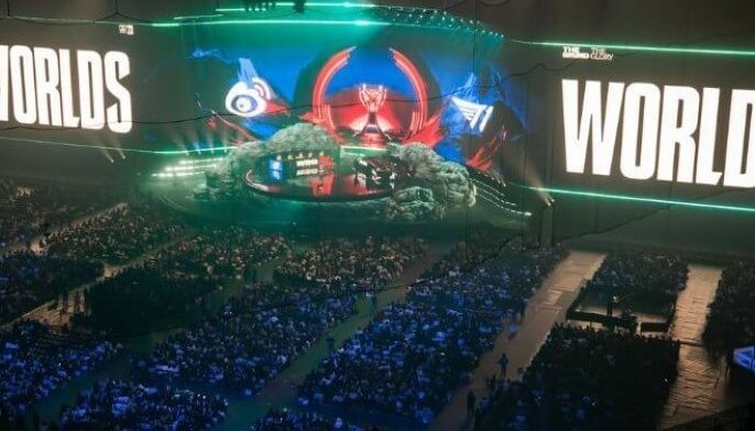 Image shows a recent Worlds tournament from League of Legends that was filled to the rafters. League of Legends First Stand set in Brazil, Southeast Asia