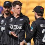 New Zealand captain Mitchell Santner (middle) talks to his teammates during a moment at a match in file photo. NZ's ICC Champions Trophy roster has 'raw pace,' says Santner