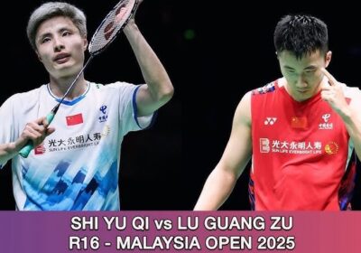 China's Shi Yu Qi (left) and Lu Guang Zu (right) were paired in a Malaysia Open round of 16 match on Thursday. Shi reaches Malaysia Open quarters