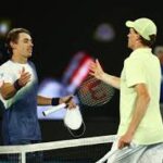 Australian Alex Minaur (left) is set to shake hands with Italian Jannik Sinner (right) at center after their Australian Open quarterfinals match on Wednesday. Sinner likes 'windy' conditions after reaching Australian Open semis