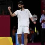 India's Kidambi Srkanth pumps his fist in his opening match in Bangkok on Wednesday. Thailand Masters 2025 underway