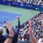 Shot shows a spectator angle of the action at the US Open at Flushing Meadows in 2024. US Open shifts to Sunday start, adds 15th day for 2025 edition