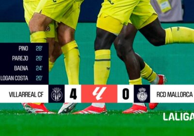 Villarreal put 4 goals in 9 minutes against Mallorca