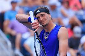 Alexander Zverev wipes off sweat at a tennis match in file photo. Zverev should win Grand Slam 'in the next 18 months,' says Becker