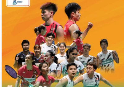 A promotional material featuring several shuttlers in the Asian Mixed Team C'ship 2025 is featured in the photo. India, Malaysia out to pounce on China in Asian Mixed Team C'ship