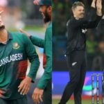 Players from Bangladesh (left) and New Zealand (right) warm up before their scheduled match on Monday. Bangladesh vs New Zealand match to decide Pakistan's fate