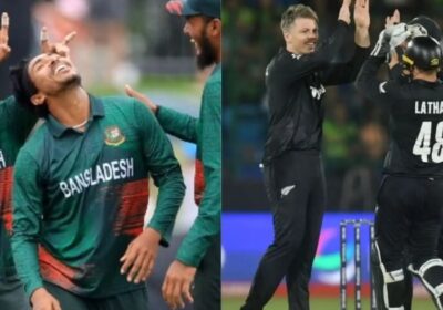 Players from Bangladesh (left) and New Zealand (right) warm up before their scheduled match on Monday. Bangladesh vs New Zealand match to decide Pakistan's fate