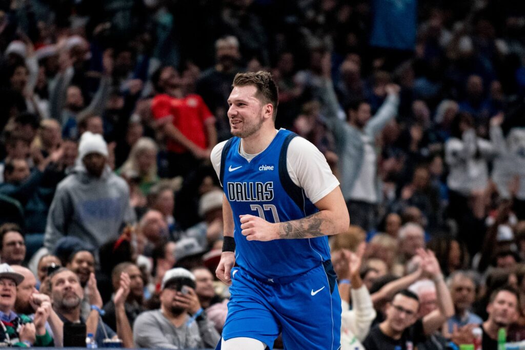 Luka Doncic smiles to fans in this file photo. Doncic thanks Dallas fans