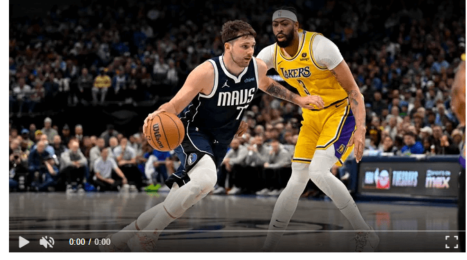 Slovenian guard Luka Doncic (77, left) dribbles against American big man Anthony Davis (3, right) in their last matchup before the trade. Doncic to Lakers for Davis in blockbuster trade