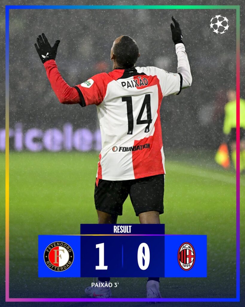 Milan stunned by Feyenoord in Champions League's play-off