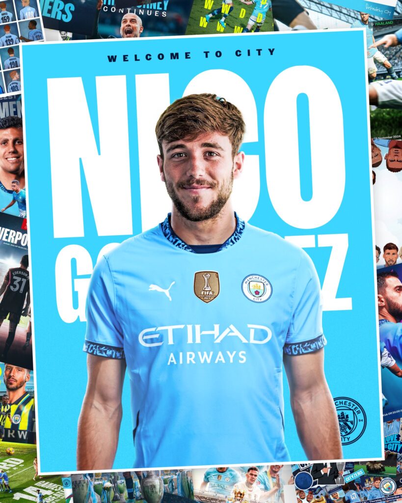 Nico Gonzalez joins Man City as the reigning champions of EPL looked to strengthen the midfield during January transfer 2025