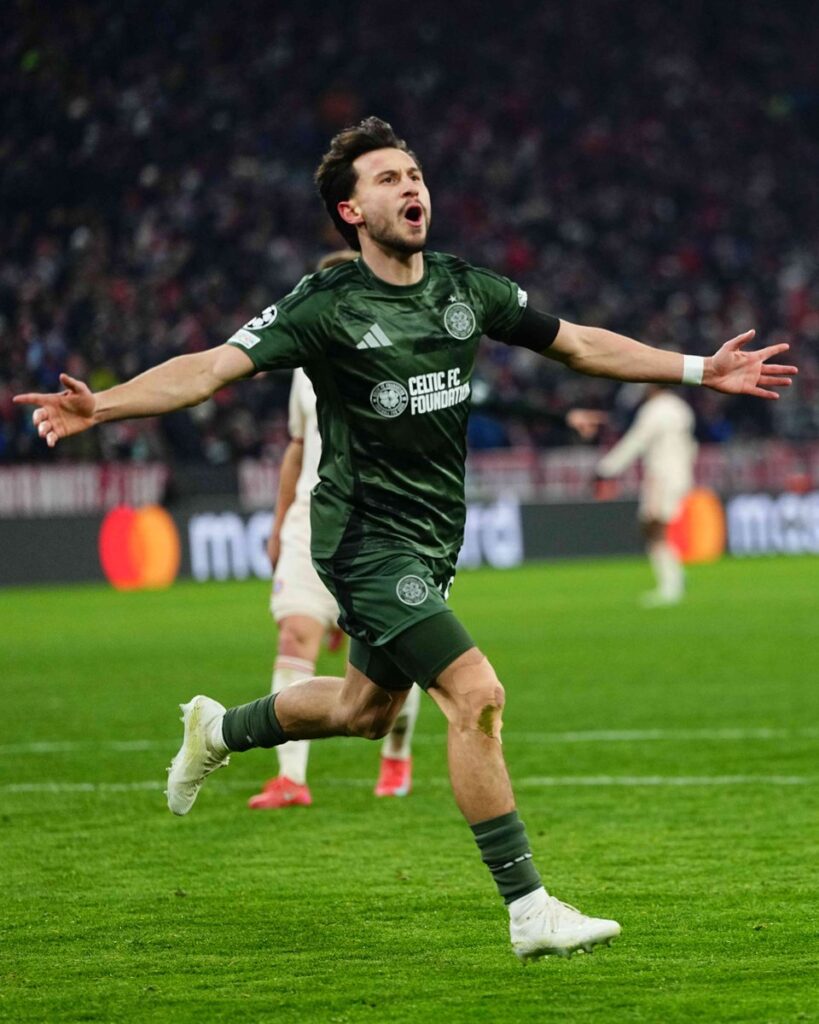 Nicolas Kuhn scored for Celtic during Bayern Munich and Celtic clash