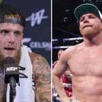 American boxer Jake Paul (left) is paired in file photo with Mexican champion Canelo Alvarez (right) for the latter's decision to reject him and fight in Riyadh instead. Paul slams Canelo in fiery video; Alvarez to face Scull in May