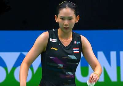 Pornpawee Chochuwong of Thailand ponders her next move in her final match in Bangkok on Sunday. Pornpawee Chochuwong and Jason Teh claimed the Thailand Masters 2025 men's and women's singles titles after their final matches on Sunday.