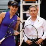 Romania's Simona Halep (right) and Spain's Paula Badosa (left) pose after a match in file photo. Halep gets praise from King, Badosa after announcing retirement