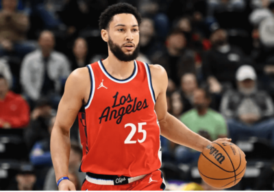 Newly acquired Clippers guard Ben Simmons dribbles the game in his debut for LA against the Utah Jazz on Thursday. Simmons gets props from Harden, Leonard, fans in Clippers' win