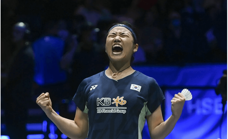 South Korea's An Se-young pumps her fist and shouts in celebration in her wpomen's singles final at Birmingham over the weekend. China's Shi Yu Qi raises his trophy after winning the All England Open 2025 title on Sunday. An tops Wang for women's crown
