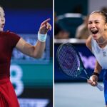 Russia's Mirra Andreeva (left) and the US' Amanda Animisova (eright) engaged in an exciting march in South Florida on Sunday night. Anisimova halts Andreeva win run at Miami Open