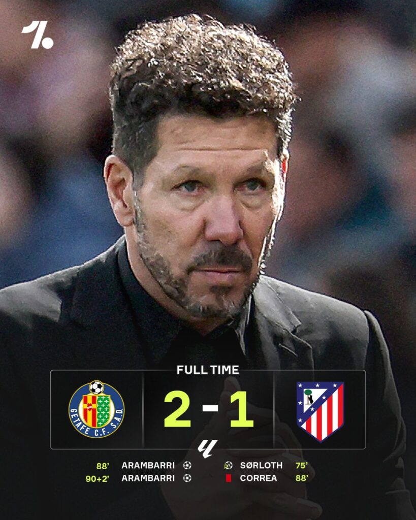 The defeat cost Atletico second position